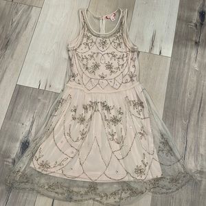 Girls NWOT Ruby & Bloom Pink Beaded Dress, size 8.